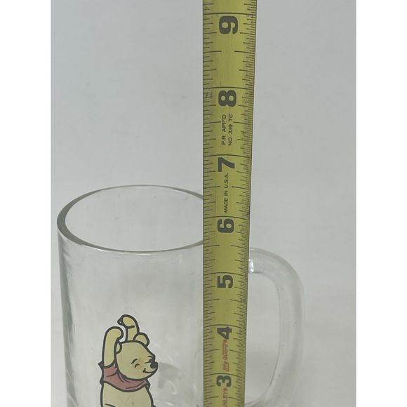 Vintage Winnie The Pooh Disney Large Glass Mug Footed 5.5" Excellent - Picture 6 of 6